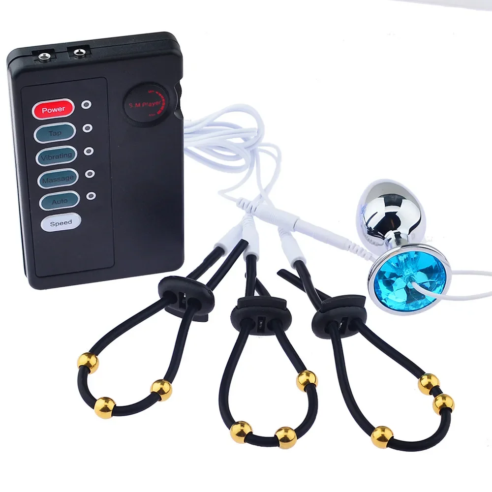 Flirting Toy Delayed Ejaculation Sex Adult Sex Toys For Men Sex Products Electro Shock Silicone Penis Ring Time Delay Massage