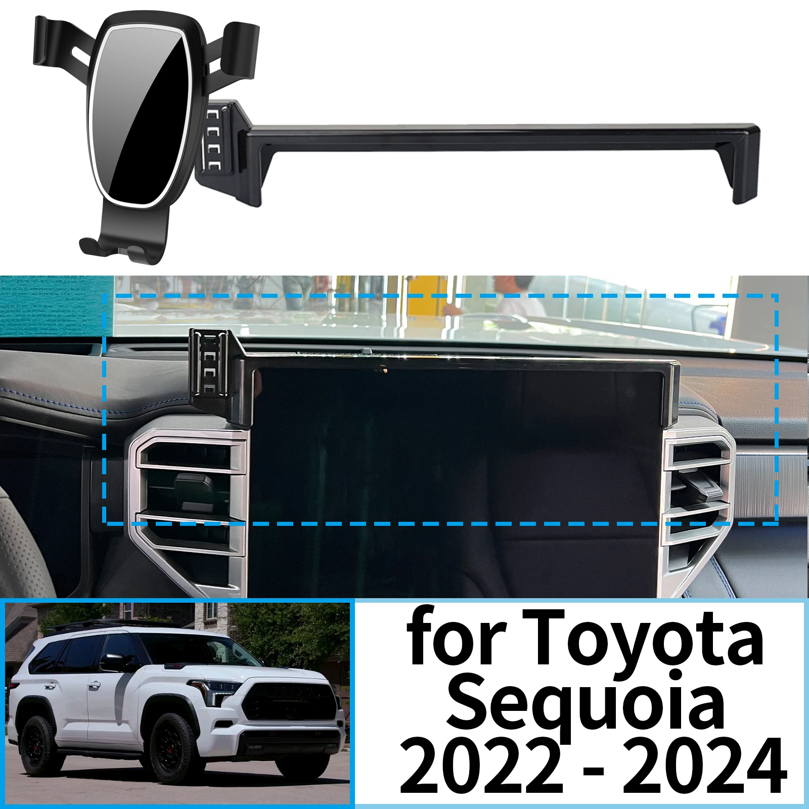 

fit for Toyota Sequoia 2022 2023 2024 Navigation Bracke Screen Base Phone Holder Mount Car ​​accessoires