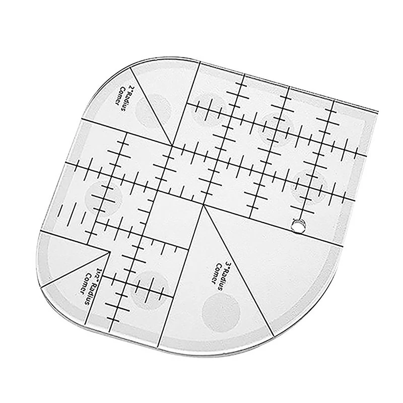 눈금자 아크릴 재봉 이불, 곡선 코너 커터, 눈금자 바느질 패치워크 눈금자, 바느질 템플릿 패치워크 도구, DIY 바느질 용품