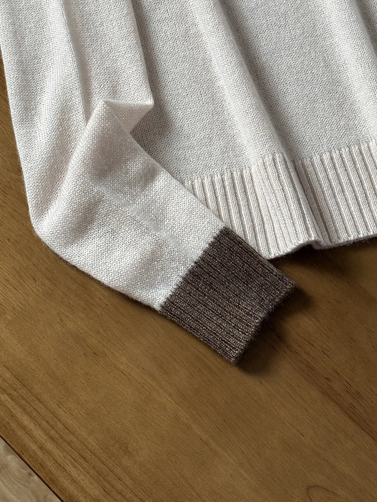 

Новая женская трикотажная рубашка из 100% кашемира с контрастными лацканами, куртка с длинными рукавами, теплый свитер