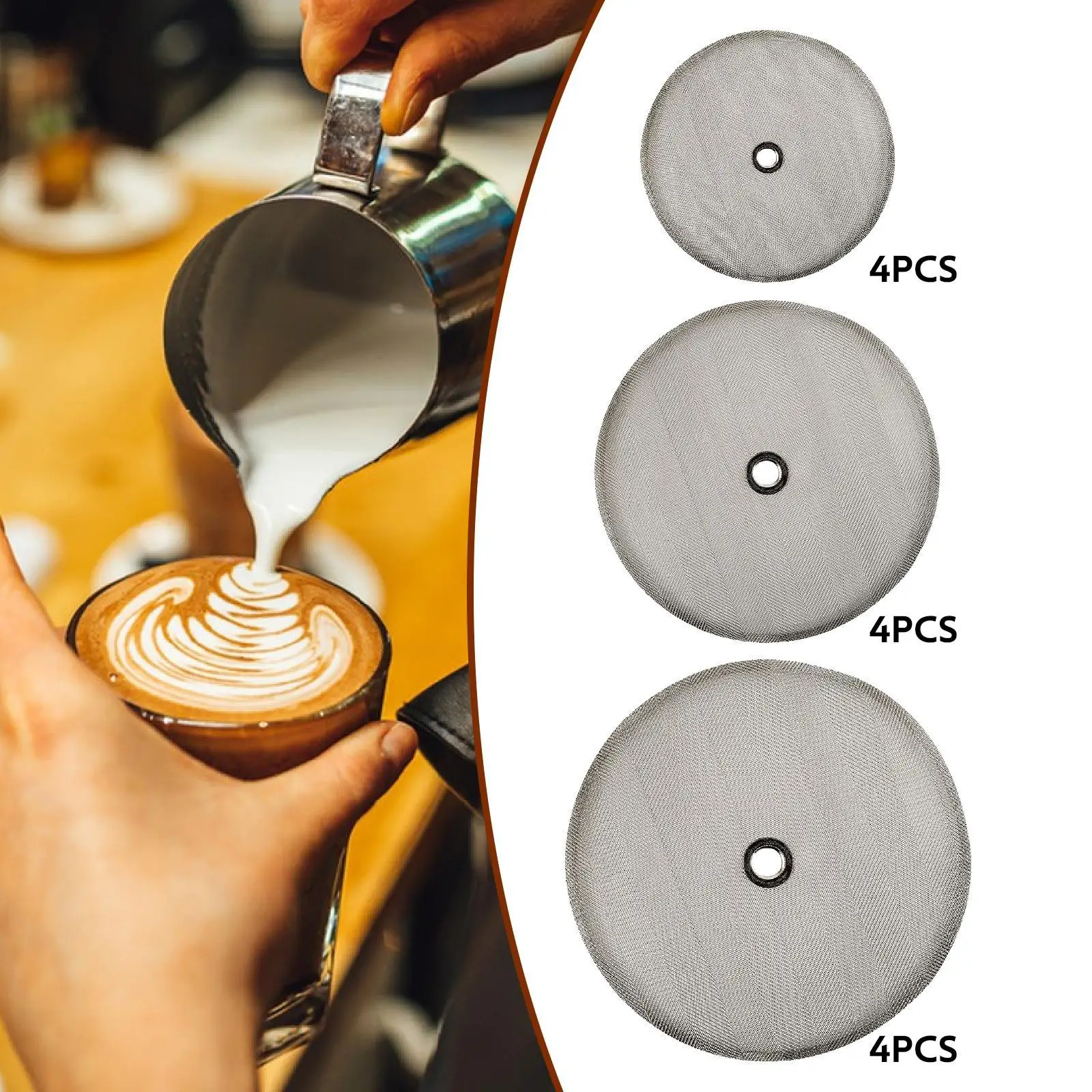 

4 Pieces French Press Filters French Coffee Maker Men Women Accessories French Press Screen for Office Kitchen Household Home