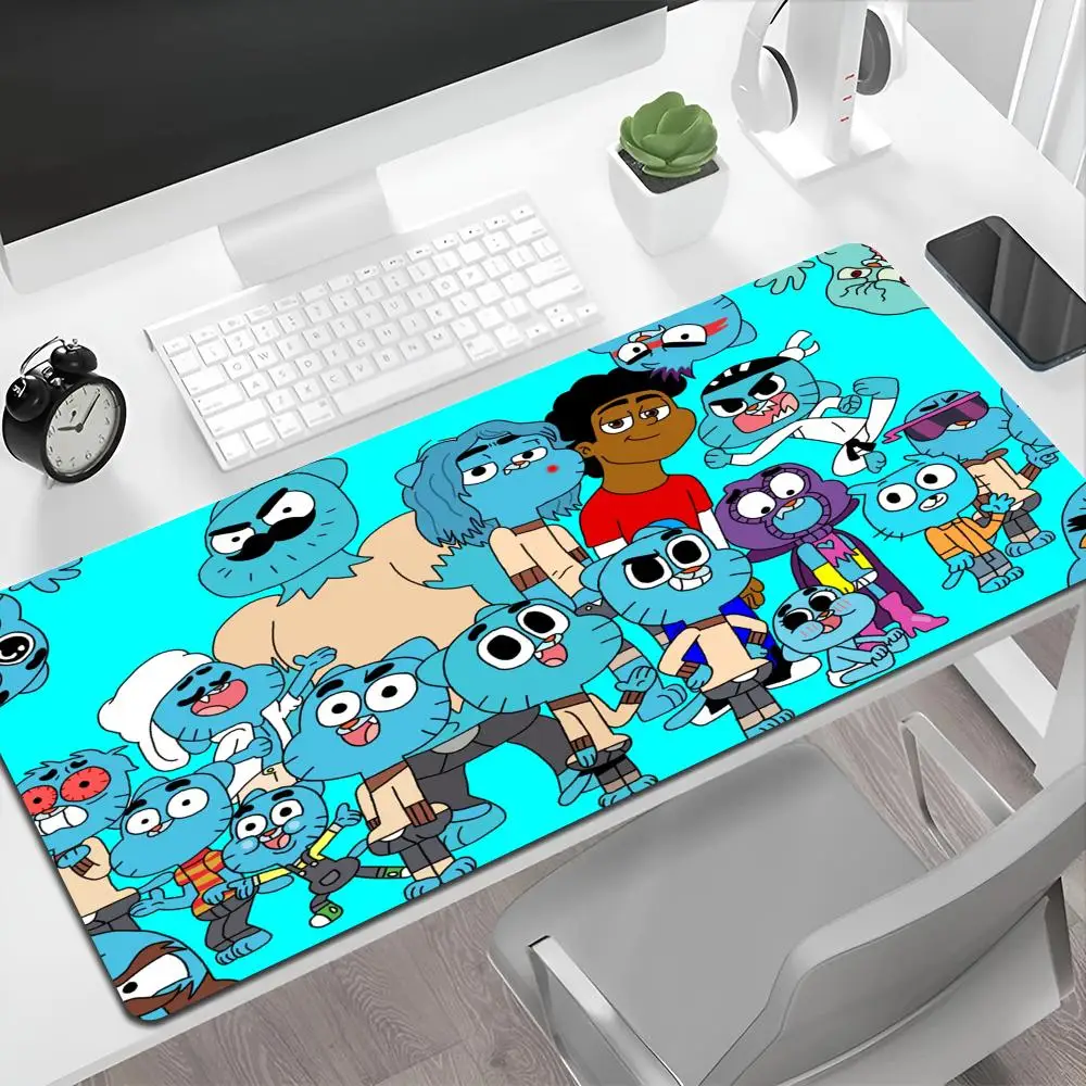 Cartoon T-The A-Amazing W-World of G-Gumball Mouse Pad HD Printing Computer Gamers Locking Edge Non-slip Mause Pads XXL90x40cm K