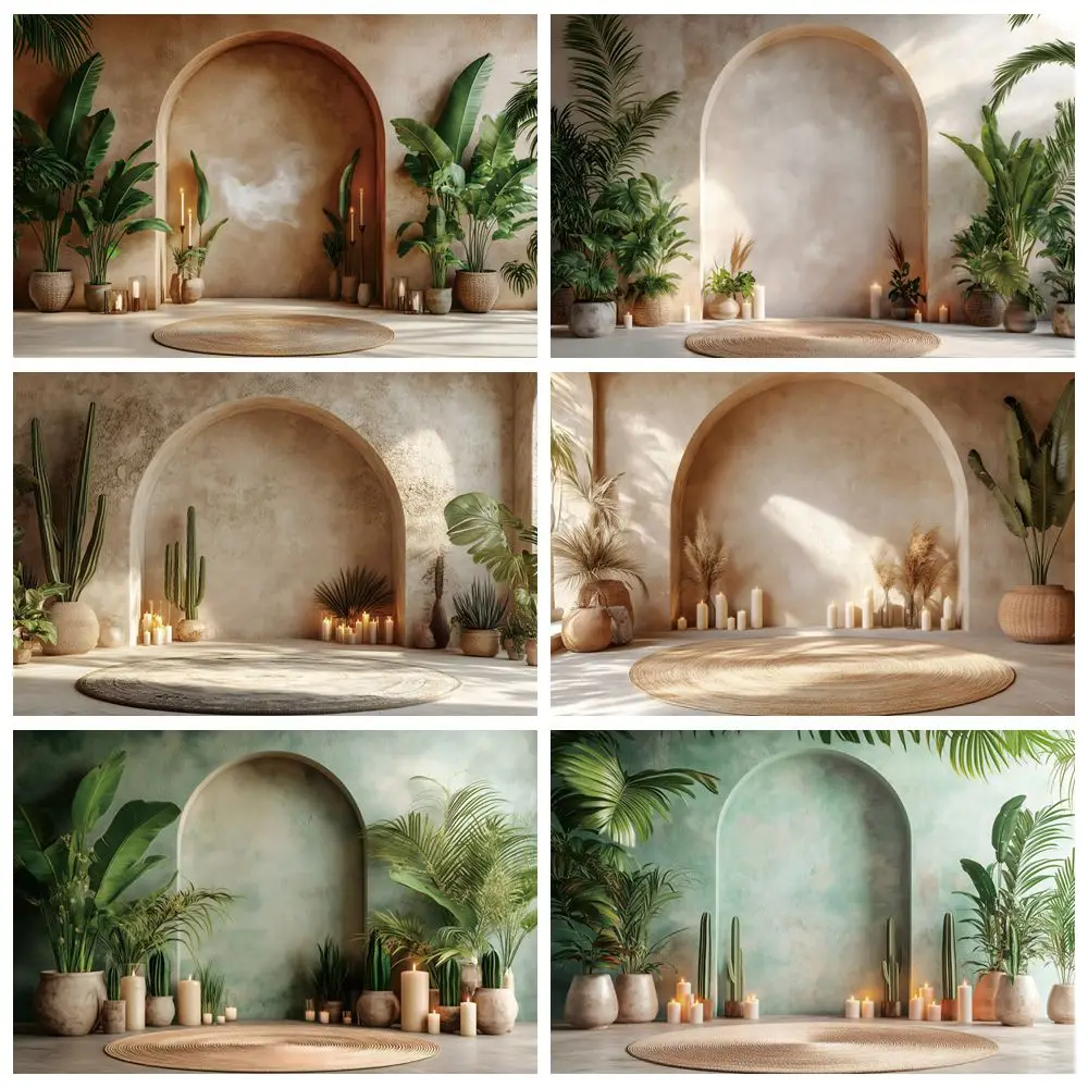 

Boho Tropical Plants Arch Wall Backdrop for Photography Baby Kids Birthday Party Wedding Portrait Art Maternity Photo Background