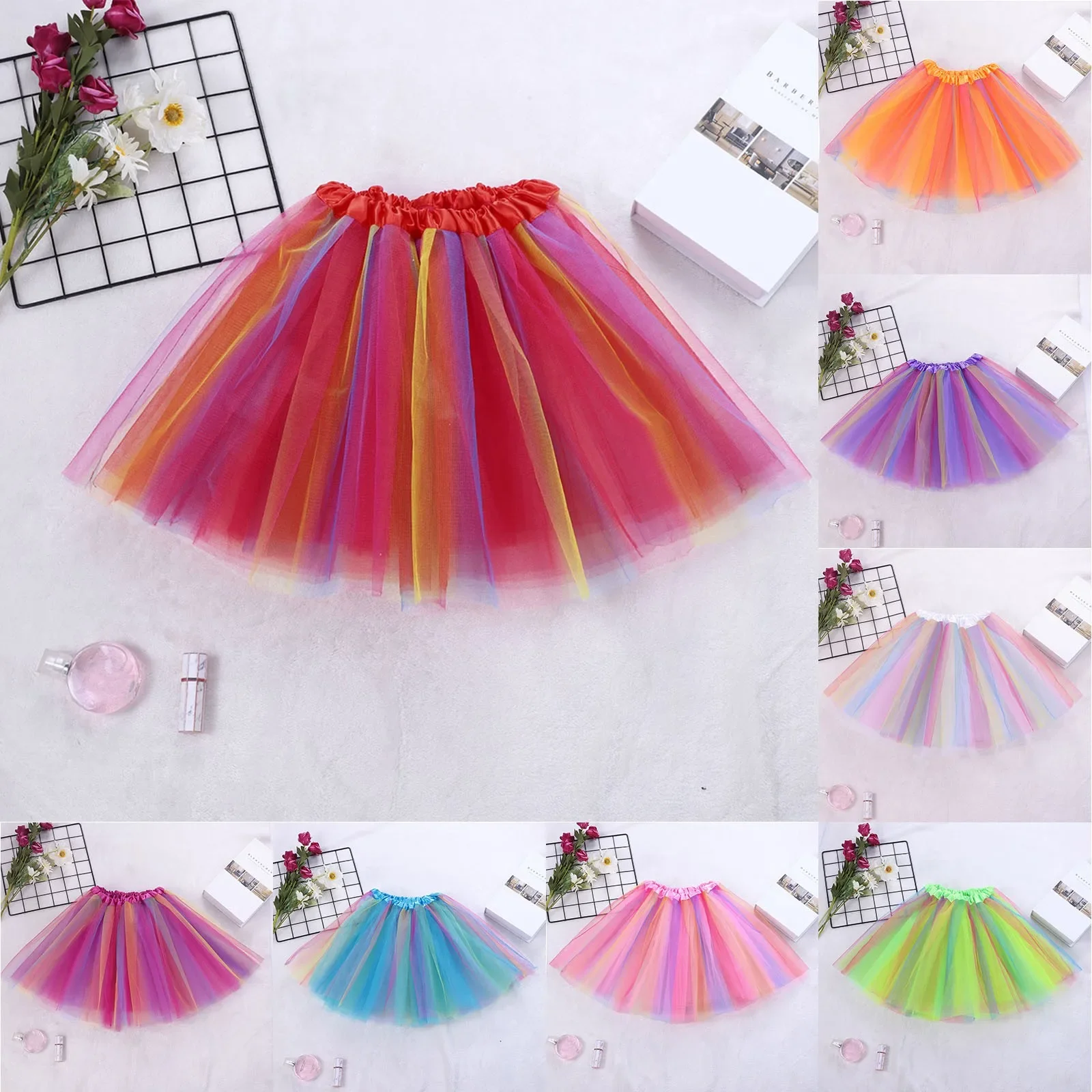 

Women's Short Party Tutu Ballet Bubble Dance Skirt Colorful Retro Multi Layer Tulle Petticoat Dance Dress Prom Evening For Lady