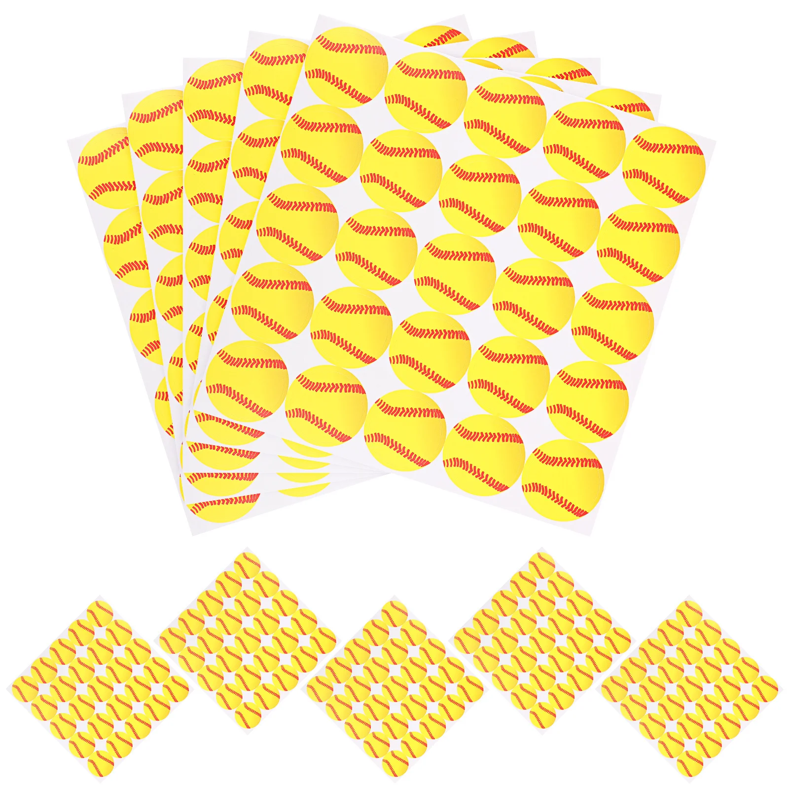 

250Pcs Yellow Baseball Stickers Small Round Self Adhesive Labels for Sports Party Baseball Games Water Bottles Planners