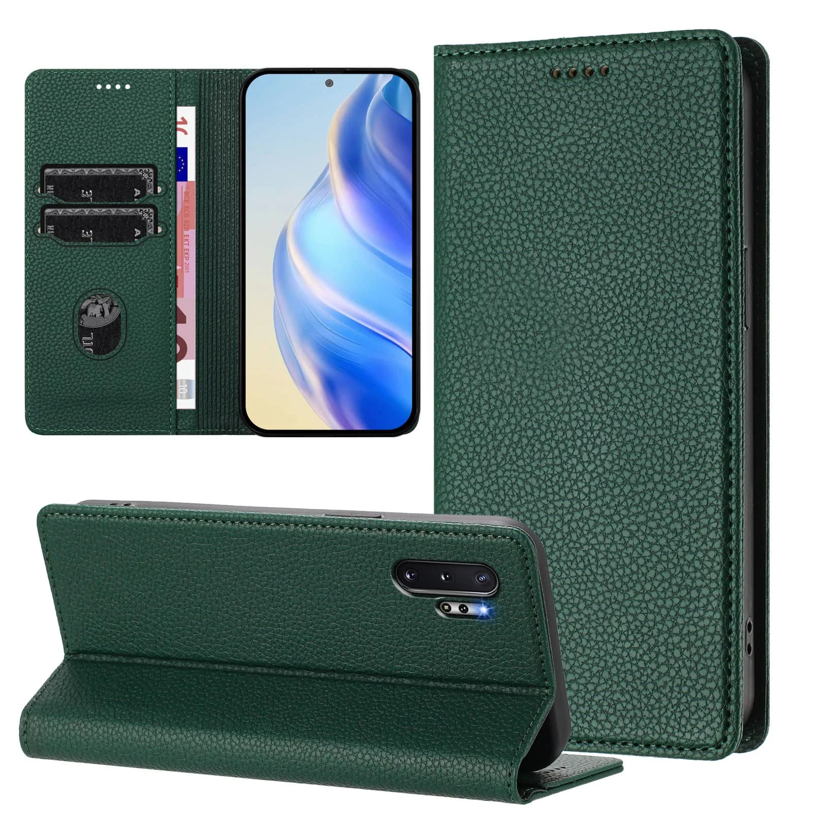 

WEFOR RFID Blocking Wallet Case for Samsung Galaxy Note 20 Ultra/10 Plus/9/8, Magnetic Card Holder, Kickstand, Flip Folio Cover