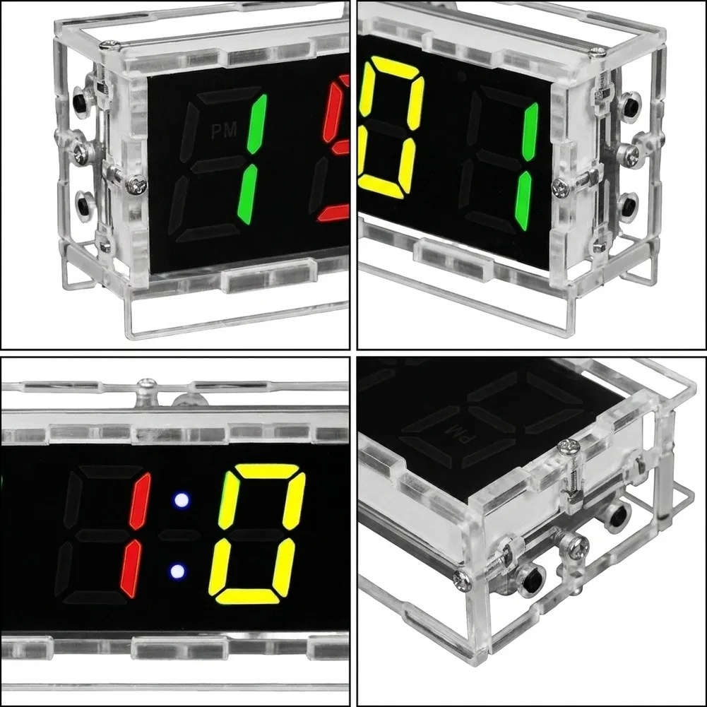 For RGB Color Digital Clock Kit for Soldering Education Featuring Transparent Design and Multi-Function Display