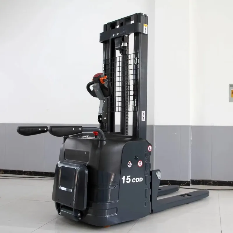 customized heavy duty electric stacker pallet stacking lifter strong metal mast long endurance for storage depot importers