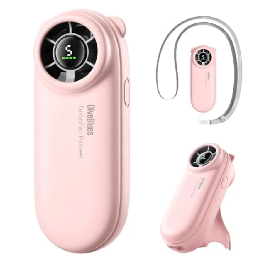 TurboBear Portable Handheld Turbo Fan, 5 Gear Wind, Travel Essentials, Hand Held Fan Rechargeable, Personal Fans Cooling, Batte