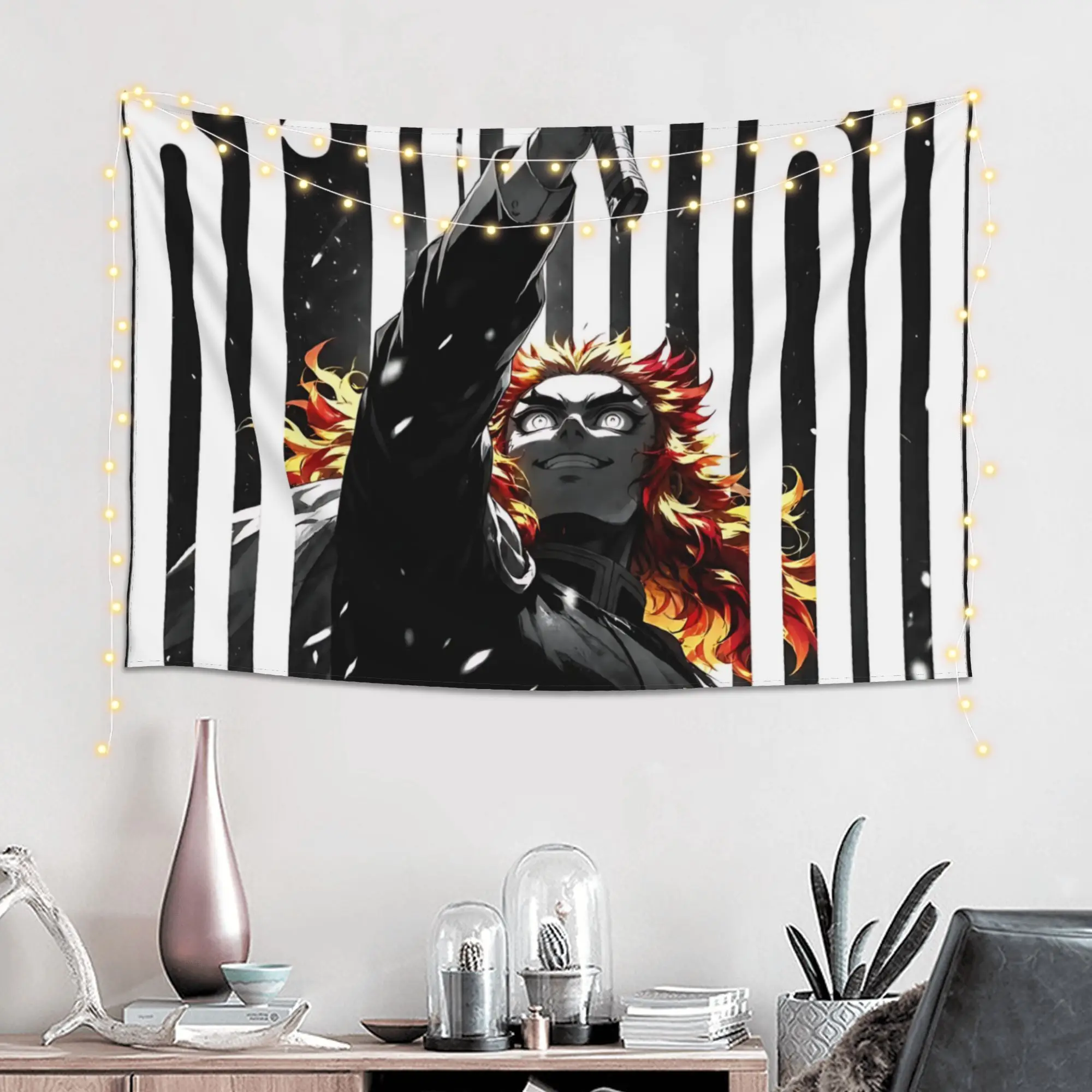Cutecore Halloween Demon Slayer Tapestry Bedroom Decoration  Wall Hanging Blanket Tapestry Cool Stuff For Room