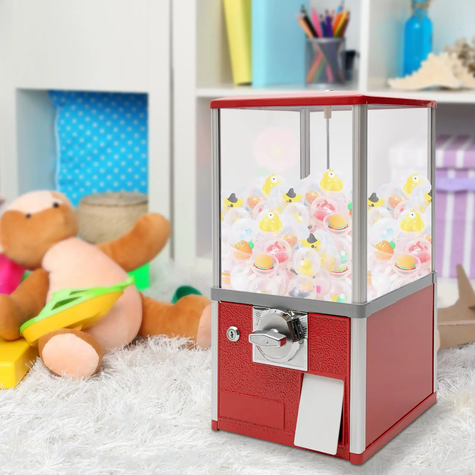 Commercial Vending Machine with 25 Cent Coin Mechanism - Vintage Style Capsule Candy/Gumball Dispenser for Retail Stores, Amusem