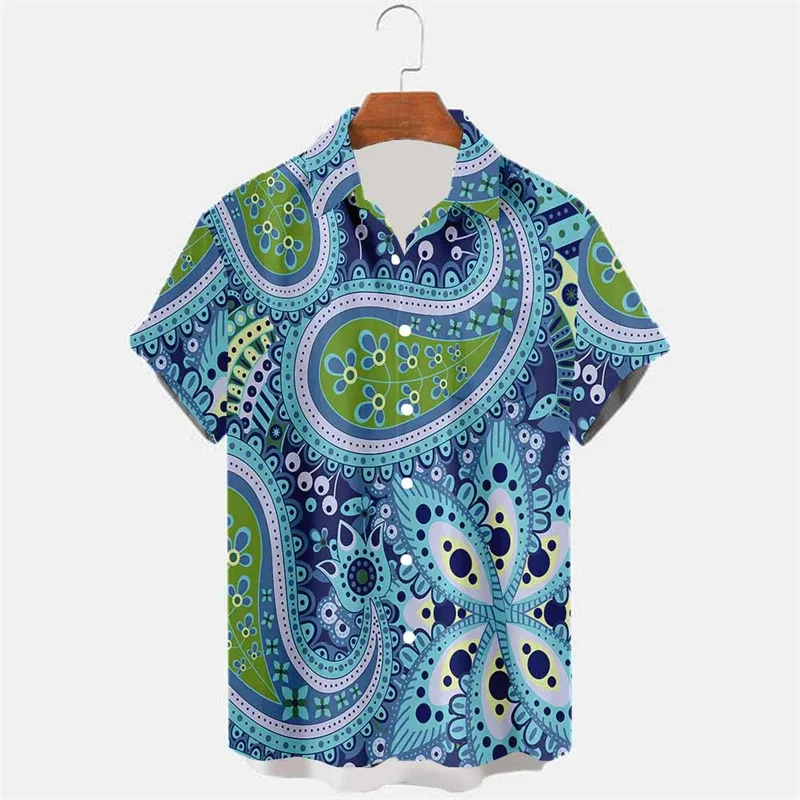 

Harajuku New 3D Printed Persia And India Paisley Pattern Shirts Men Hinduism Spiritual Totem Graphic Shirts Blouses Tops Clothes