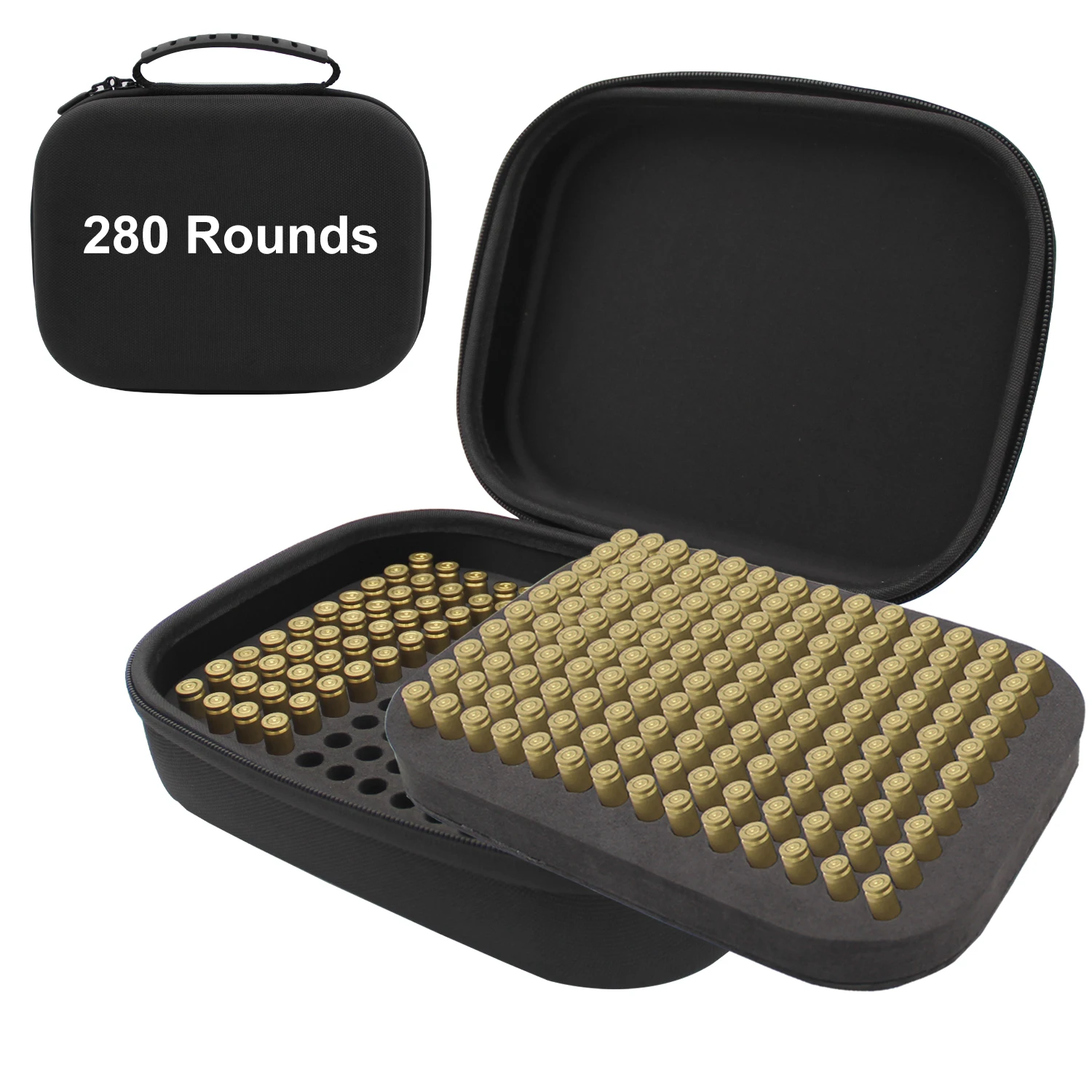 280 Rounds 9mm Bullet Storage Box Double-Layer Ammunition Case Ammo Pouch Holder Portable Shooting Accessories