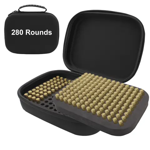 Caja de almacenamiento de balas de 280 rondas y 9mm, estuche de municiones de doble capa, soporte para bolsa de munición, accesorios de tiro portátiles