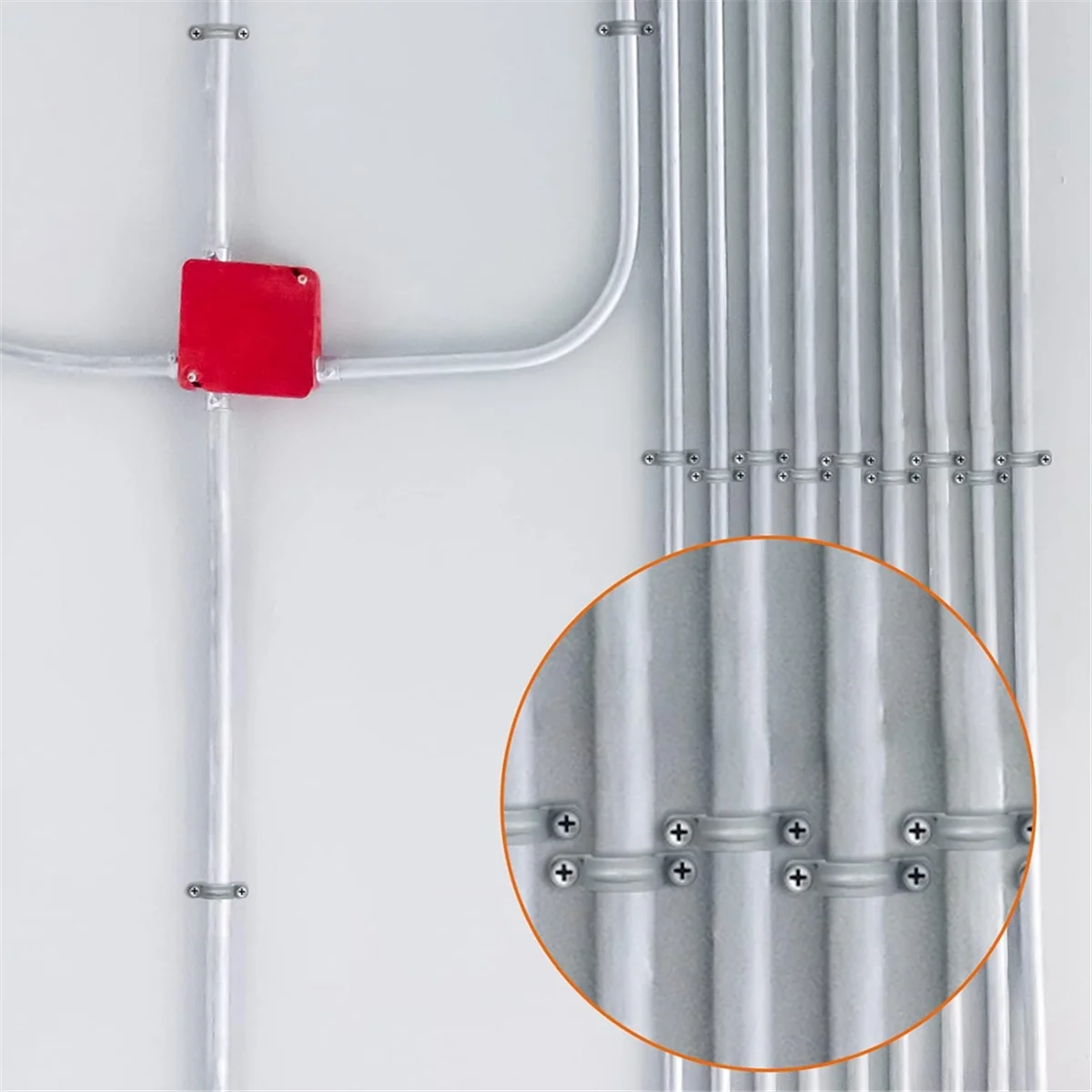 이중 구멍이 있는 PVC 파이프, 파이프 클램프가 있는 플라스틱 도관 클램프, U PVC 클립, 2 홀 (50 개, 3/4 인치)