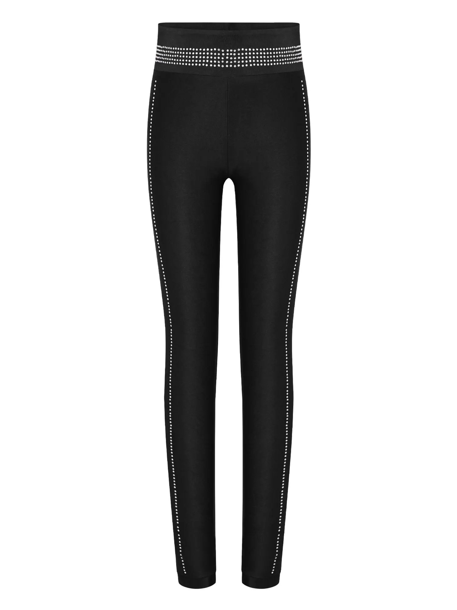 Leggings per Bambini con Paillettes e Strass, Elastico in Vita per Pattinaggio Artistico, Ginnastica, Danza, Competizioni e Spettacoli