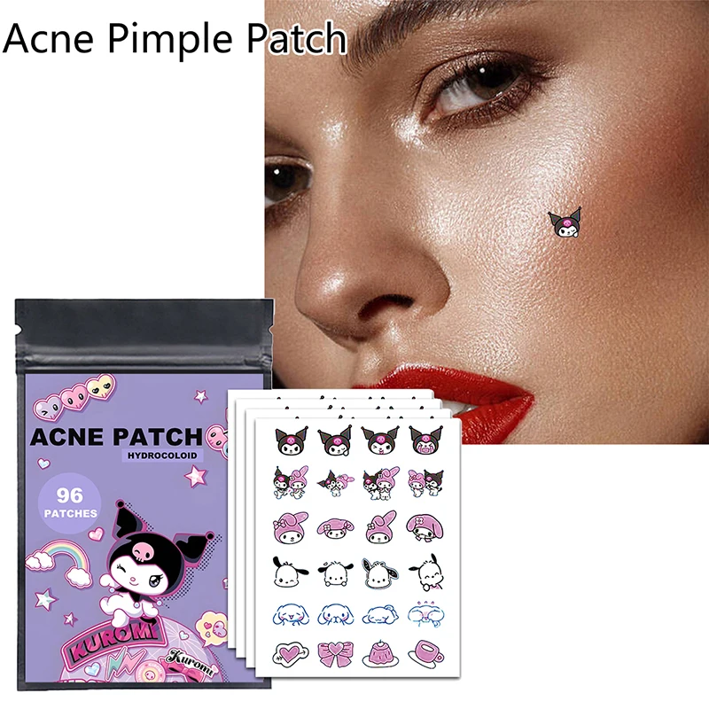 96 PCS/SET Kuromi Pimple Patch Acne Colorful Invisible Acne Removal Skin Care Stickers Concealer Face Spot Beauty Makeup Tools