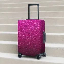 Metallic Glitter Print Suitcase Cover Pink Ombre Sparkles Fun Travel Protector Luggage Case Flight