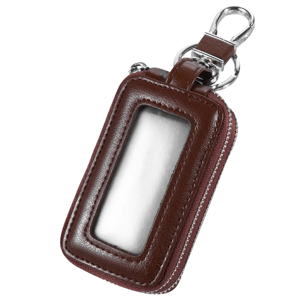 

Car Key Bag Cattlehide Large Capacity Anti-Scratch Hanging Waist Pouch For Keys Coins Cash Zipper Key Holder Organizer
