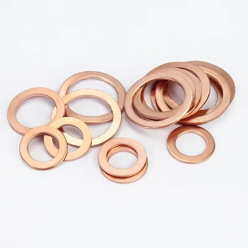 Red Brass Copper Crush Sealing Washer Flat Seal Ring Gasket DIN7603 M3-M30 Boat Mechanical Engineering Hardware