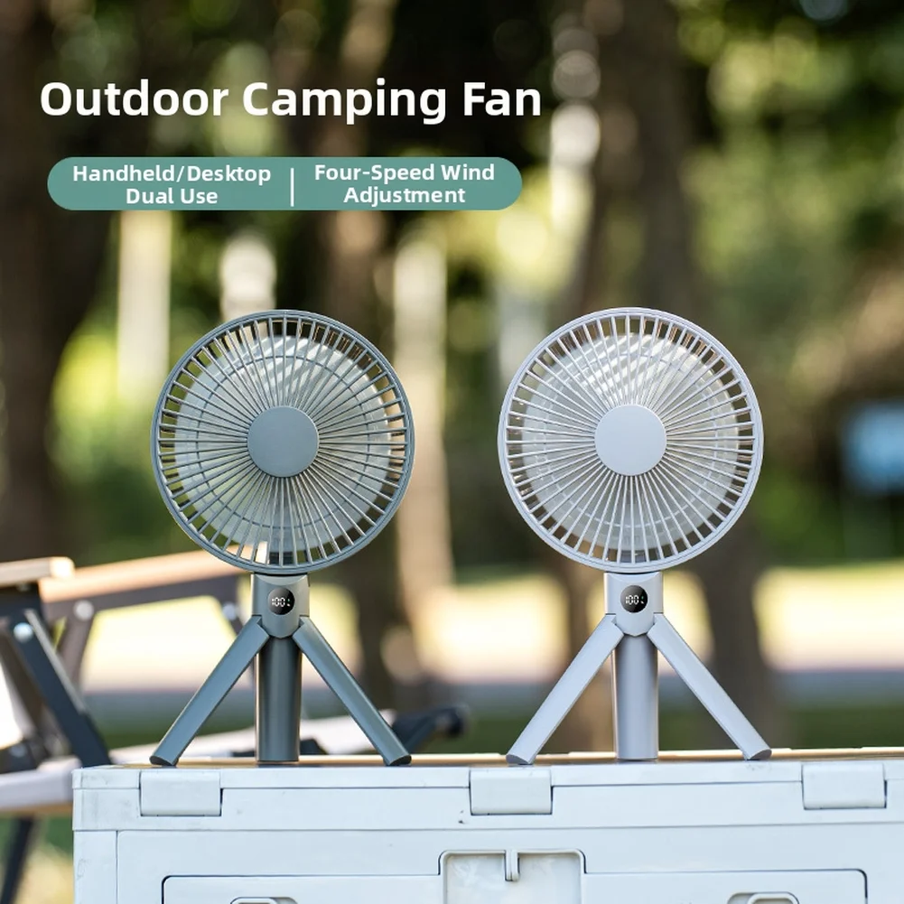 

Вентилятор для кемпинга с треногой, 3000 мАч, USB-зарядка, складная подставка, портативный вентилятор, уличный вентилятор, охлаждающий гаджет, аксессуары для кемпинга