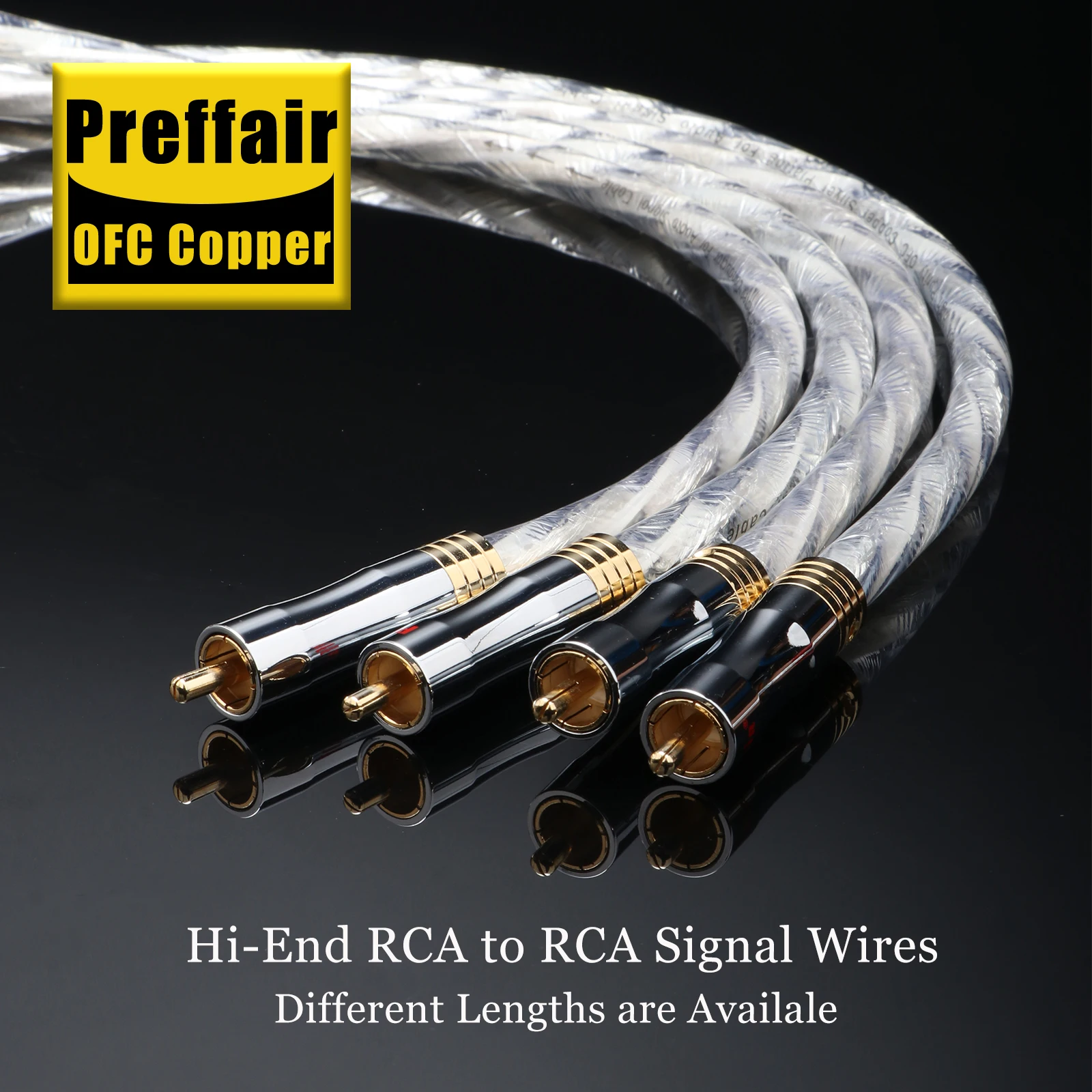 Preffair 1 Paar X413 XLR/RCA symmetrisches/verbindendes Audiokabel für Verstärker und CD-Player, 5N OFC versilberter Leiter – Detail 5