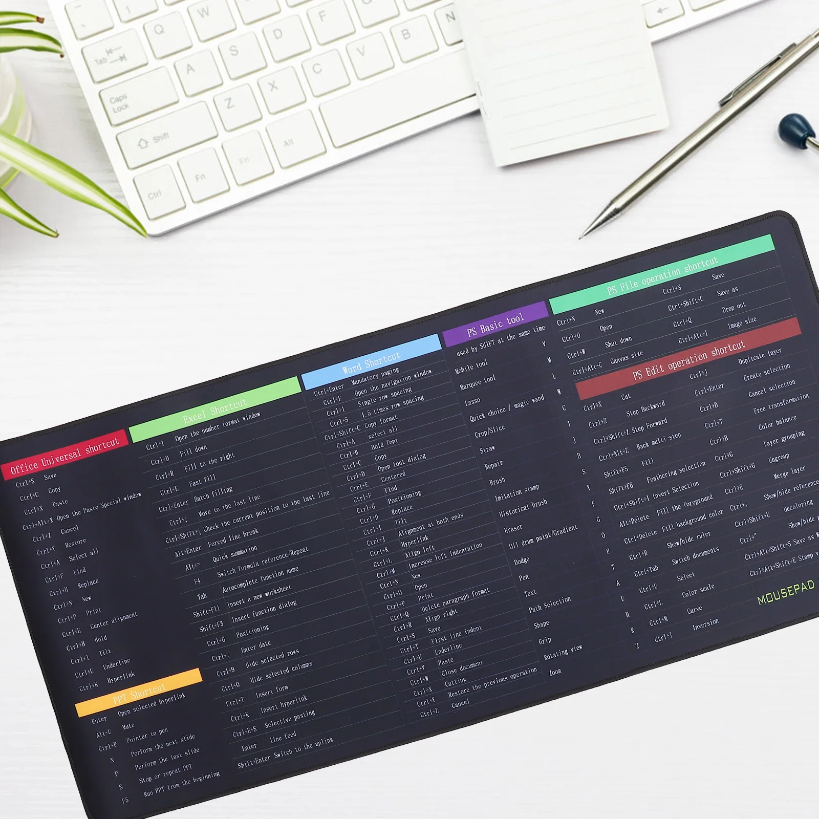 

Keyboard 400x900x2mm Large Size Nonslip Rubber Mat English Gaming Desk Decor Office Supplies Big Mouse Pad Anti Slip