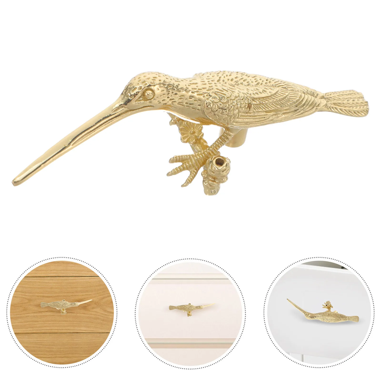 

Brass Bird Shaped Drawer Pulls for Cabinets Wardrobe Wine Shoe Cabinet Hardware Vintage Style Handle Decorative Knob