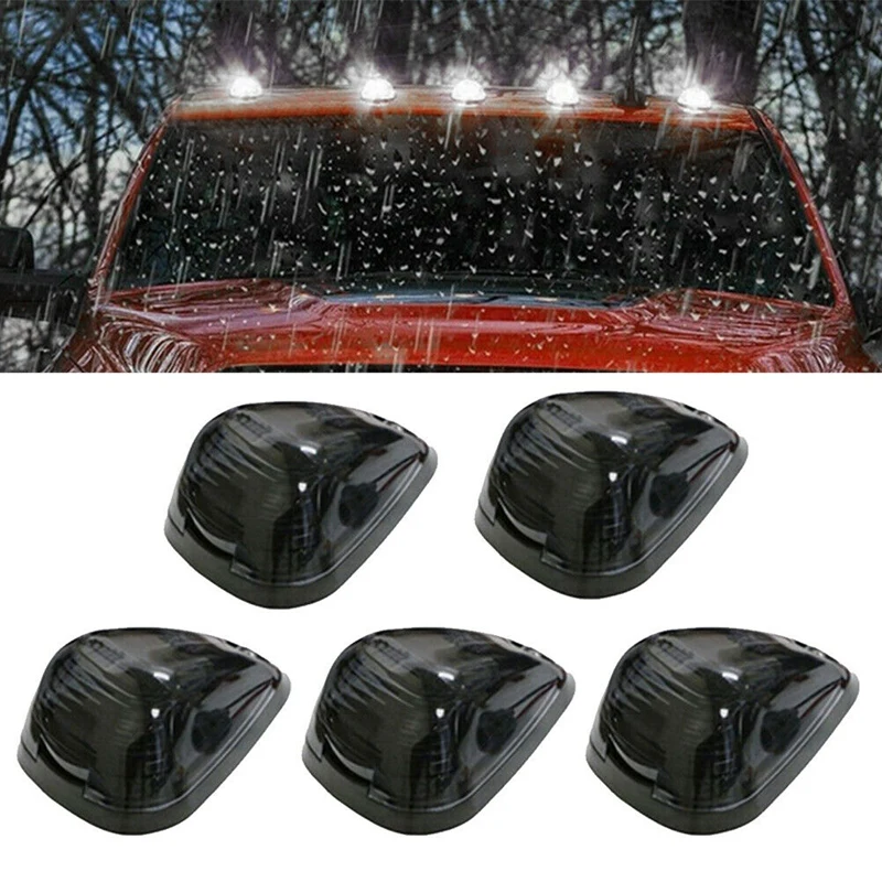 5Pcs Cab Roof Marker Light With White LED For 99-16 Ford F-250 F-350 F-450 F-550