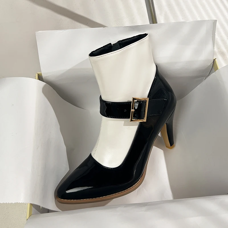 Women's Western Cowboy Boots Autumn New Women's Shoes retro Travel Pointed Toe Broken Boots Sleeve Slim Brushed Boots Extra Large Size 47 Size 11 13 Women's Shoes