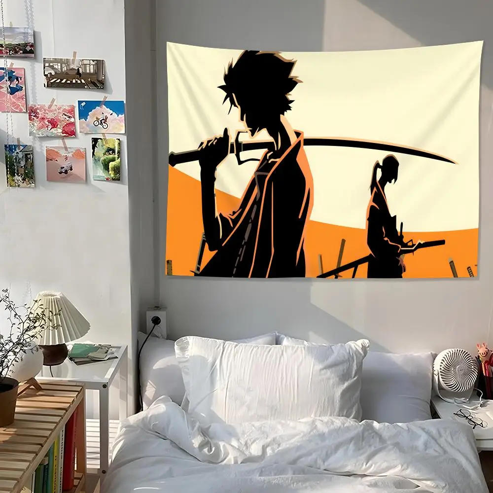 Cool anime Samurai Champloo Tapestry Aesthetic Room Decor Lightweight Durable Wall Art with Fine Workmanship