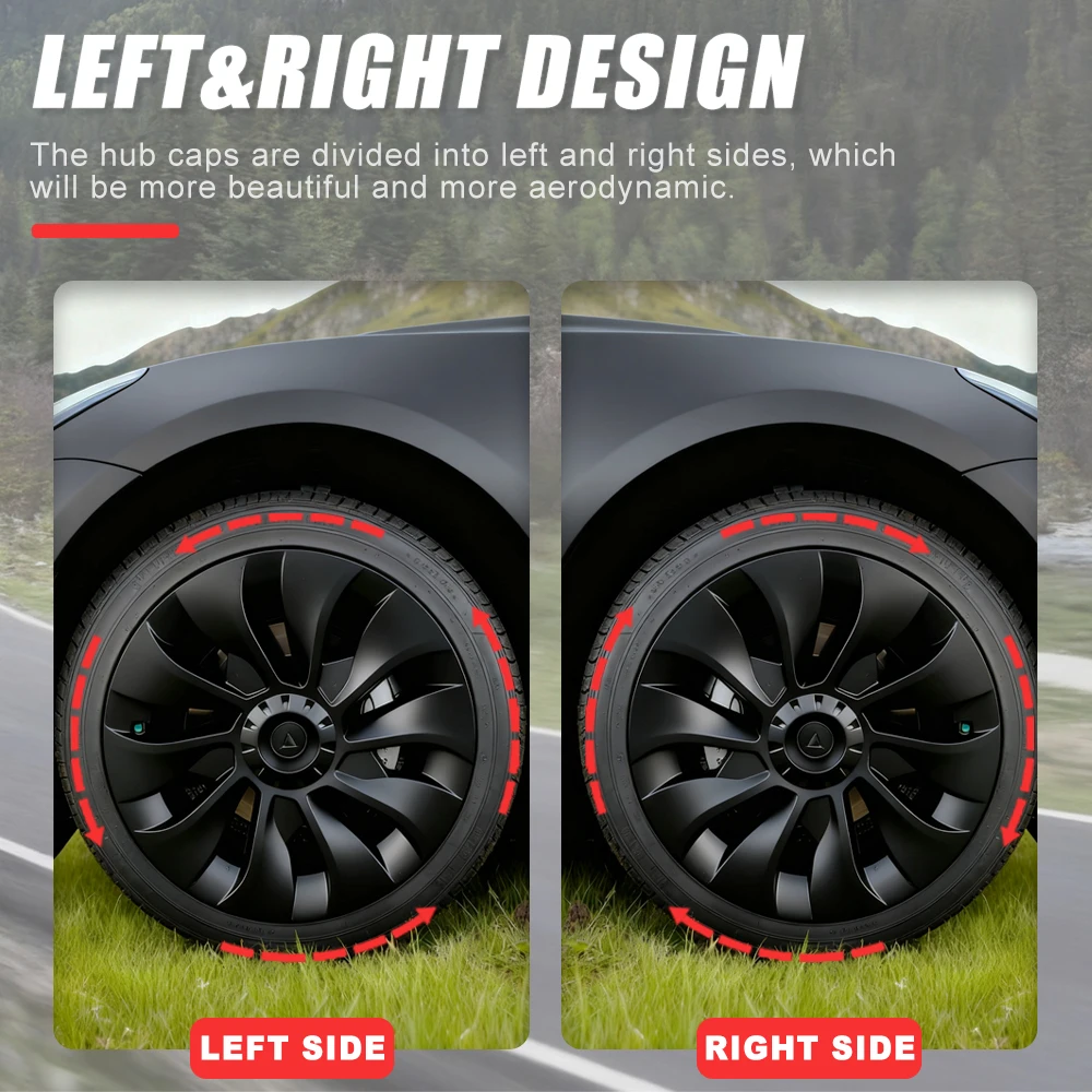 4 قطعة محور أداء السيارة استبدال غطاء عجلة Hubcap كامل حافة غطاء اكسسوارات ل تسلا نموذج 3 18 بوصة أغطية الاطارات 2020-2023
