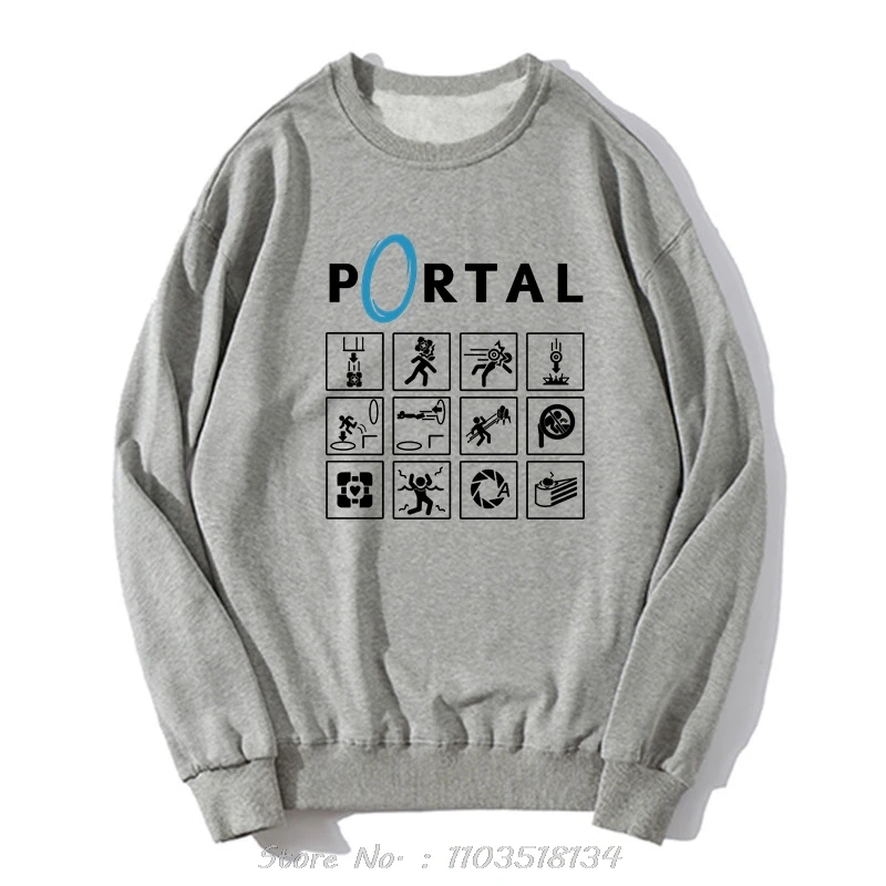 Game Portal 2 Print Men And Men Hoodie Camisa Masculina Anime Slim Casual Tees Clothes Famous Brand Men Sweatshirt Streetwear