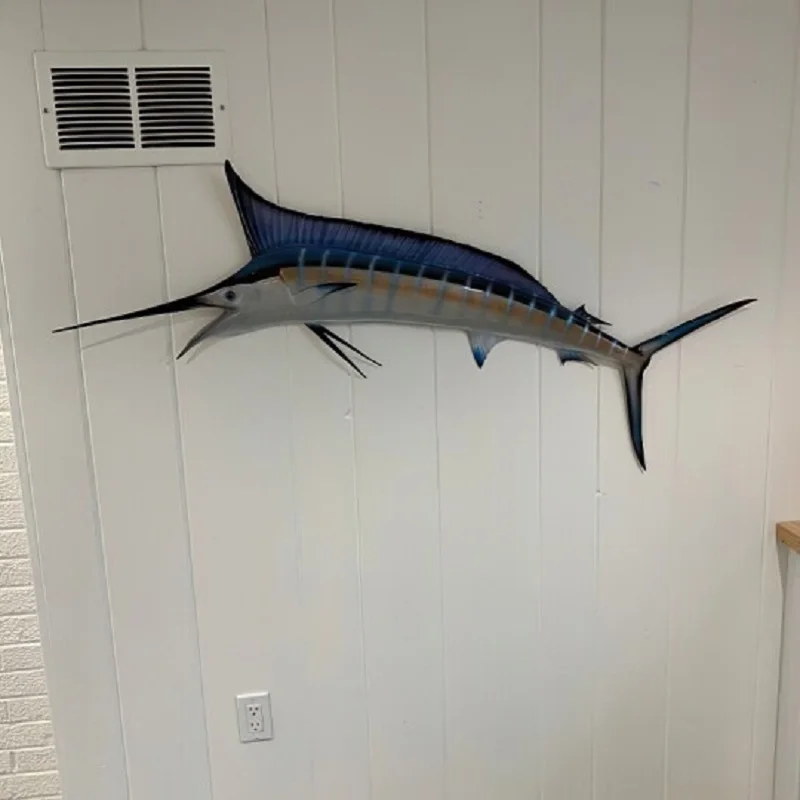 Sailfish Swordfish Metal Wall Hanging Silhouette Art Fishing Club Store Wall Decoration Home Decor Livingroom Bedroom Ornament