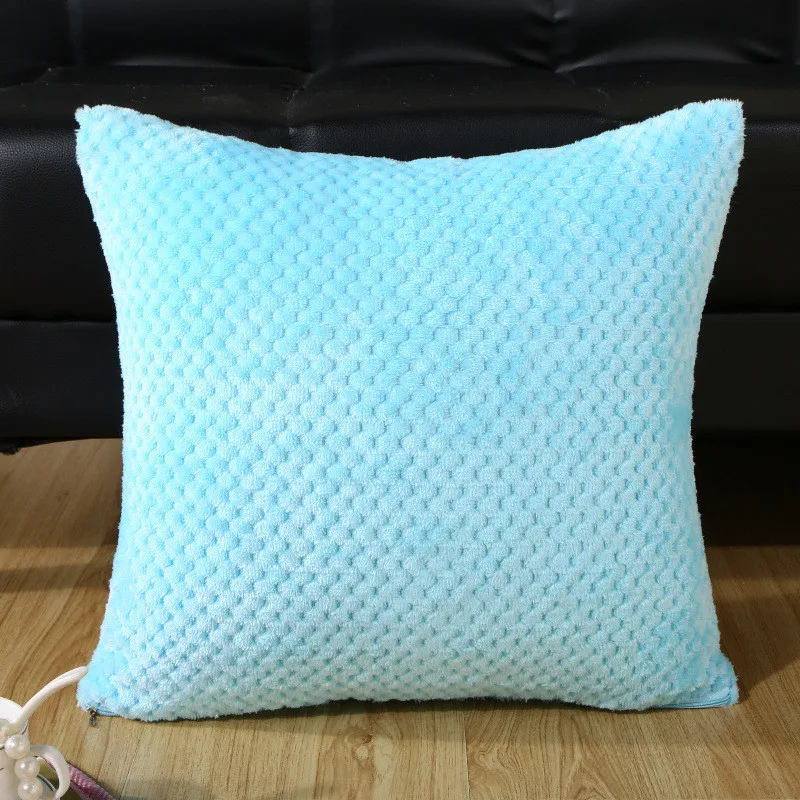 

1PC 45x45cm Soft Plush Solid Color Cushion Cover Home Living Room Sofa Chair Seat Throw Pillowcase