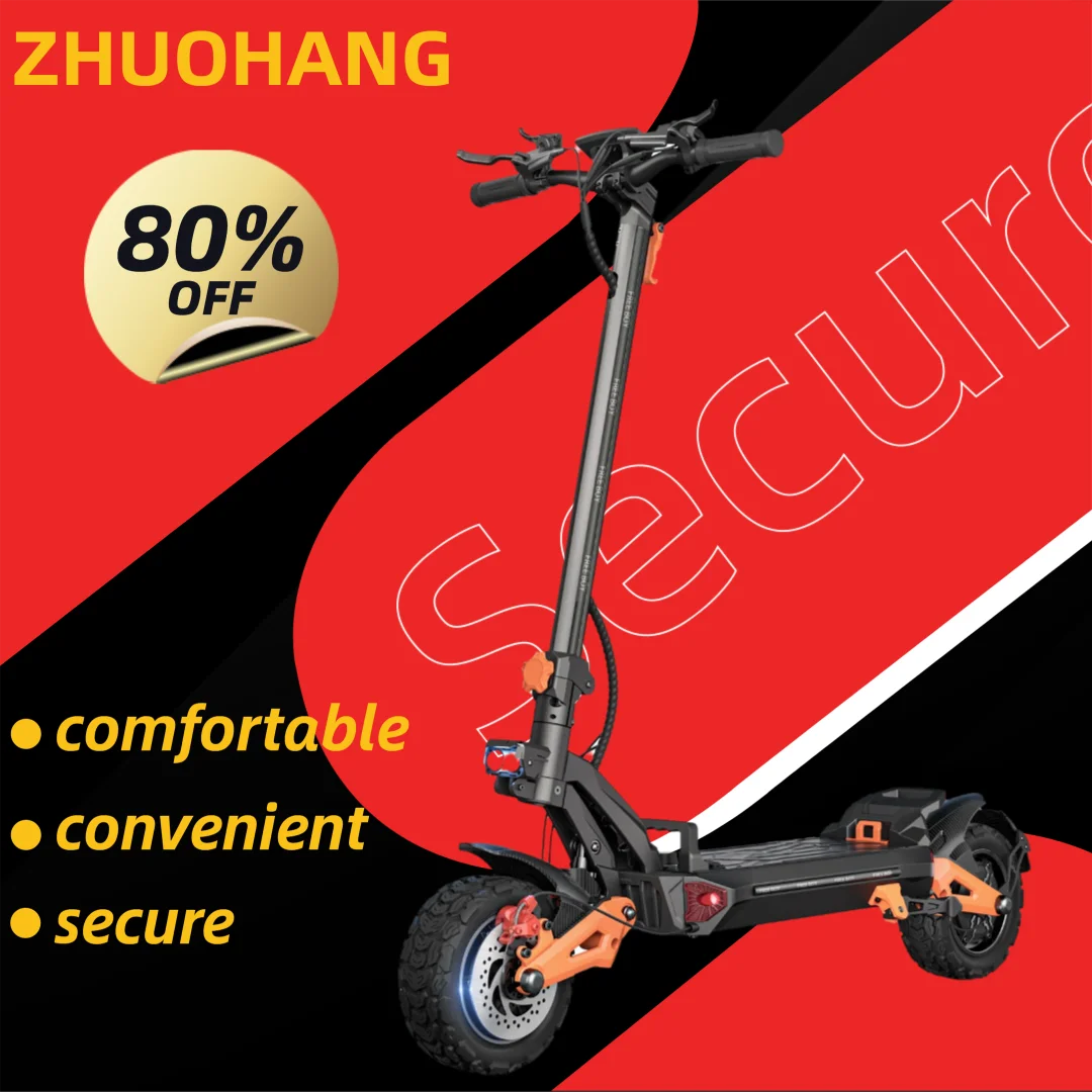 

H9 Powerful Dual Motor Electric Scooter for Adults 6000W High-Speed 50mph Long-Range 55 Miles 11' Off-Road Tires Fast Scooter