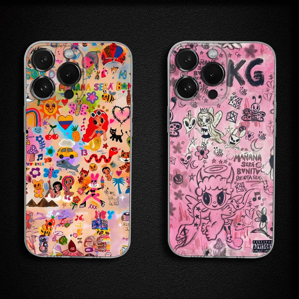

K-Karol G Manana Phone Case For iPhone 16,15,14,13,12,11 Plus,Pro,Max,XR,XS,X,Plus,SE,Mini Transparent Soft Cover
