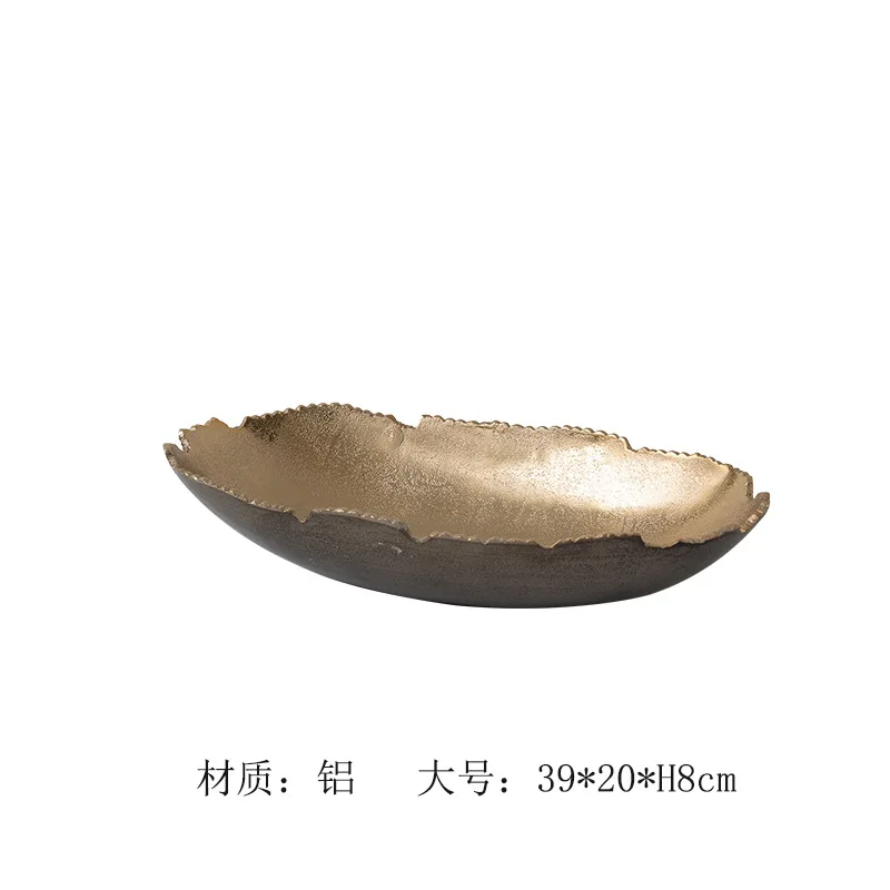 Retro and old aluminum broken edge creative fruit plate storage ornament model room egg-shaped flower ornament