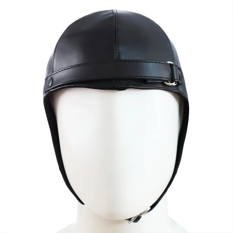 Novelty Knight Hat Winter PU Hats For Men Warm Mask Knight Helmet Knitted Cap Handmade Gladiator Mask Hat