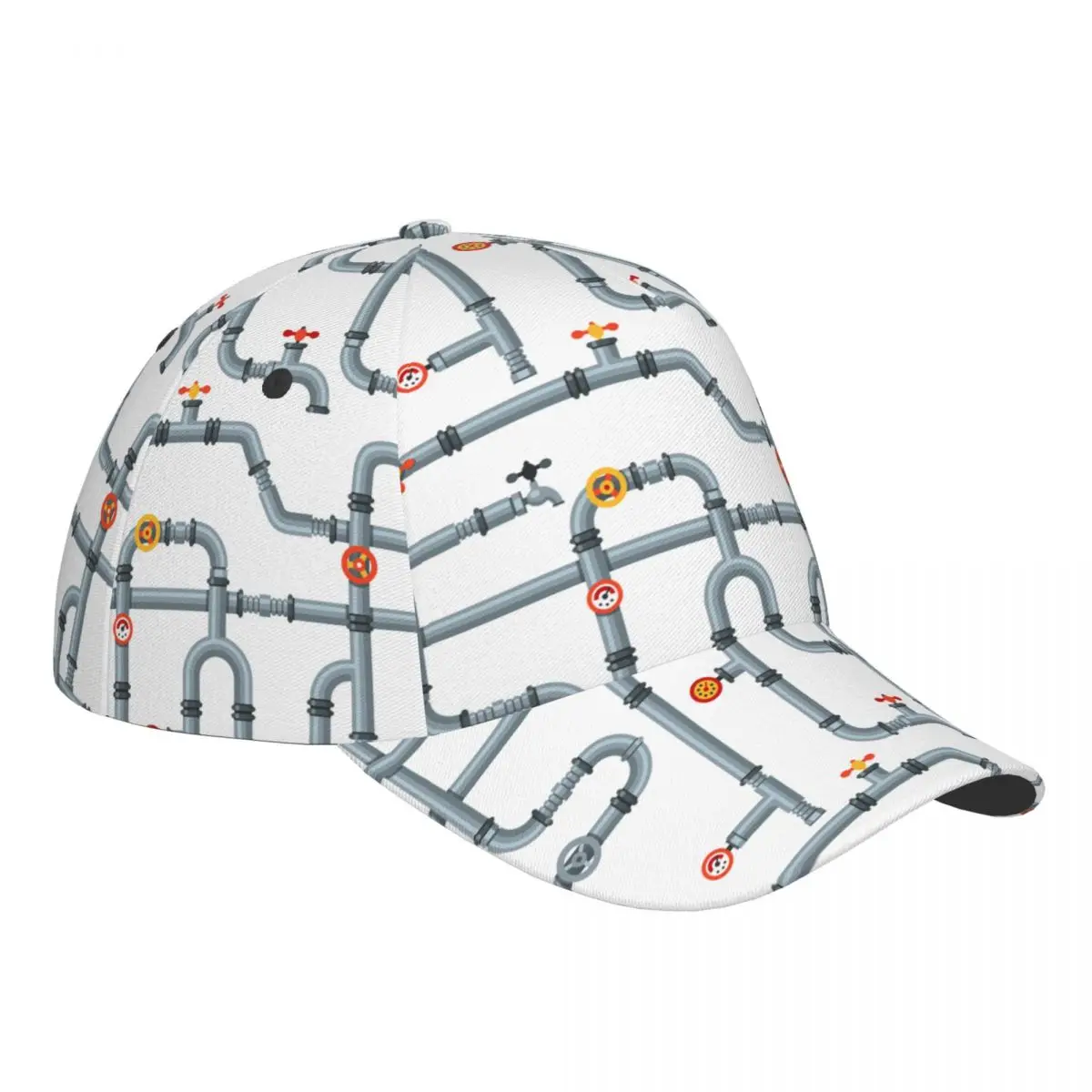 Adjustable Pipes Pipe Valves Taps System Golf Cap Fashion Pipelines Plumbing Engineering Snapback Hat for Men