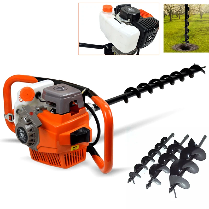 72cc Gas Powered Post Hole Digger Garden Auger Post Hole Borer Digger/Drill Bit