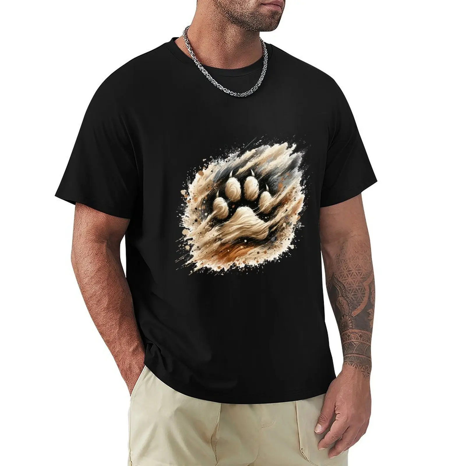 Paw print in the sand T-Shirt Christmas Casual Tee Shirt