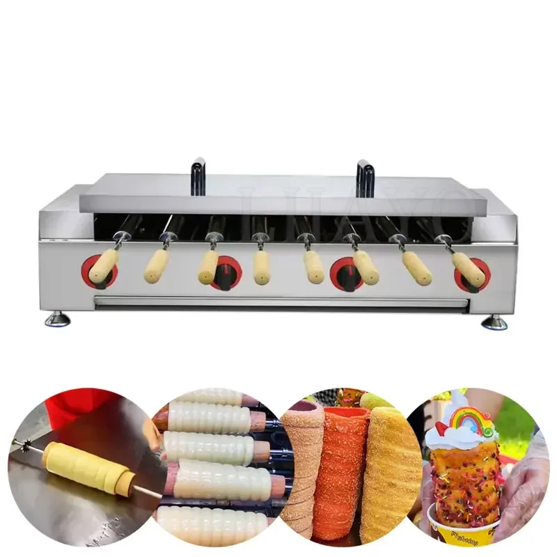 

Electric Hungary Chimney Bread Roll Chimney Cake Kurtos Kalacs Machine Commercial Donut Doughnut Ice Cream Cone Maker