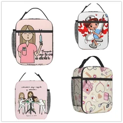 Enfermera En Apuros Doctor Nurse lunch bag Female Male Office Student bento Storage Insulated bag thickened insulated bento bag