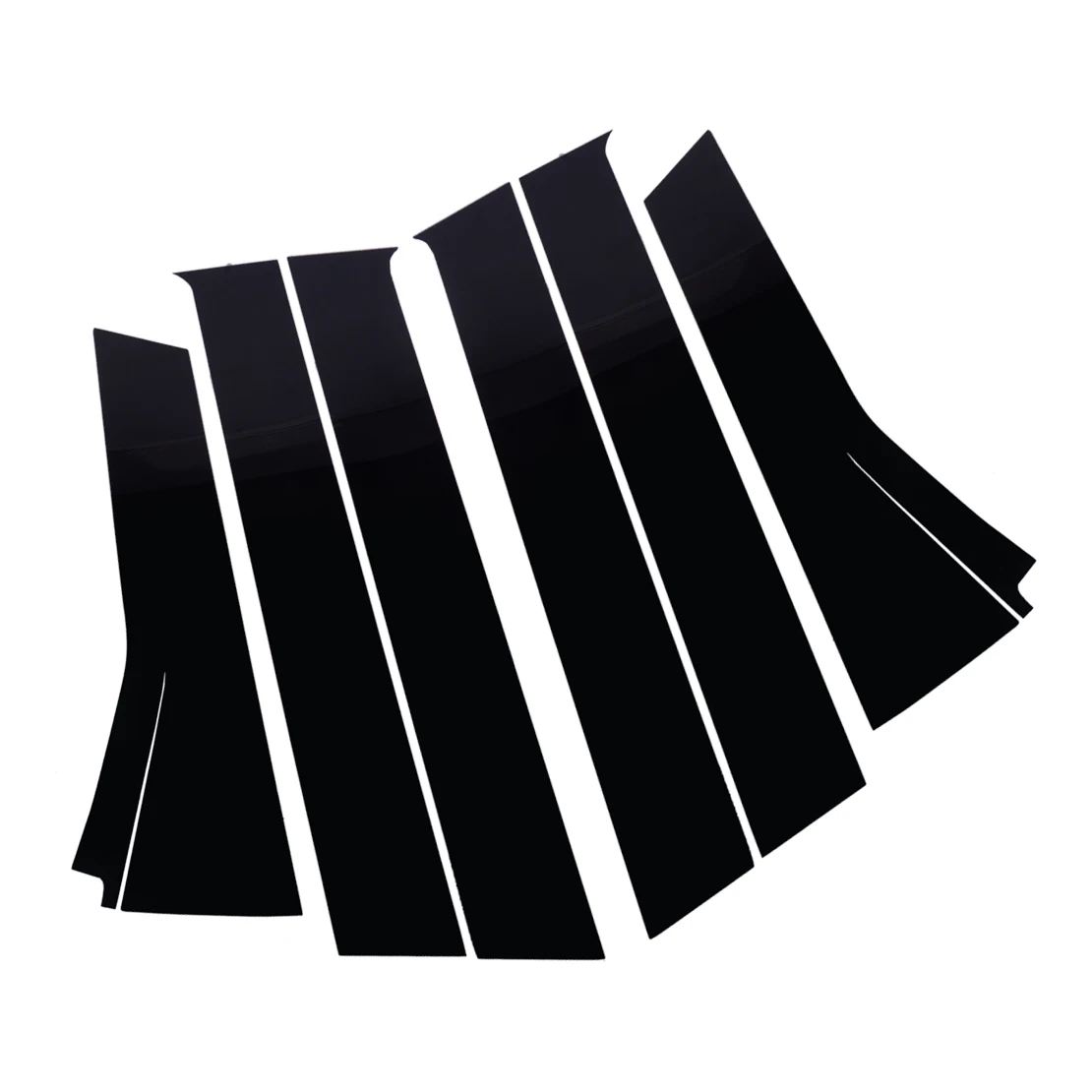 6Pcs/Set Glossy Black Door Window Pillar Post Cover Trim Polycarbonate Fit for Honda Fit/Jazz GK5 3rd Gen 2014 2015 2016-2019