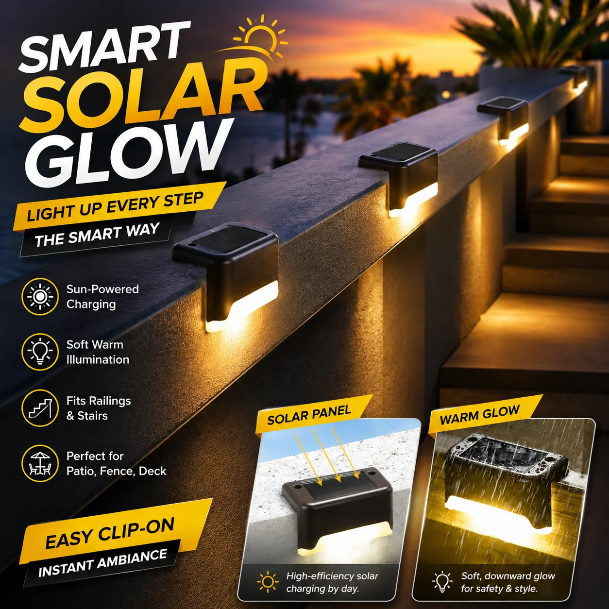 4/8/16/32pcs Solar LED Lights Outdoor Garden Waterproof Solar Step Lamp Deck Lamp Stairs Light Patio Decor