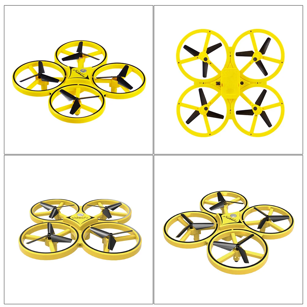 

Hand-Controlled Infrared Induction Drone Yellow 360° Rotation Led Foldable Safe Propeller Guard For Kids Boys Indoor Flying