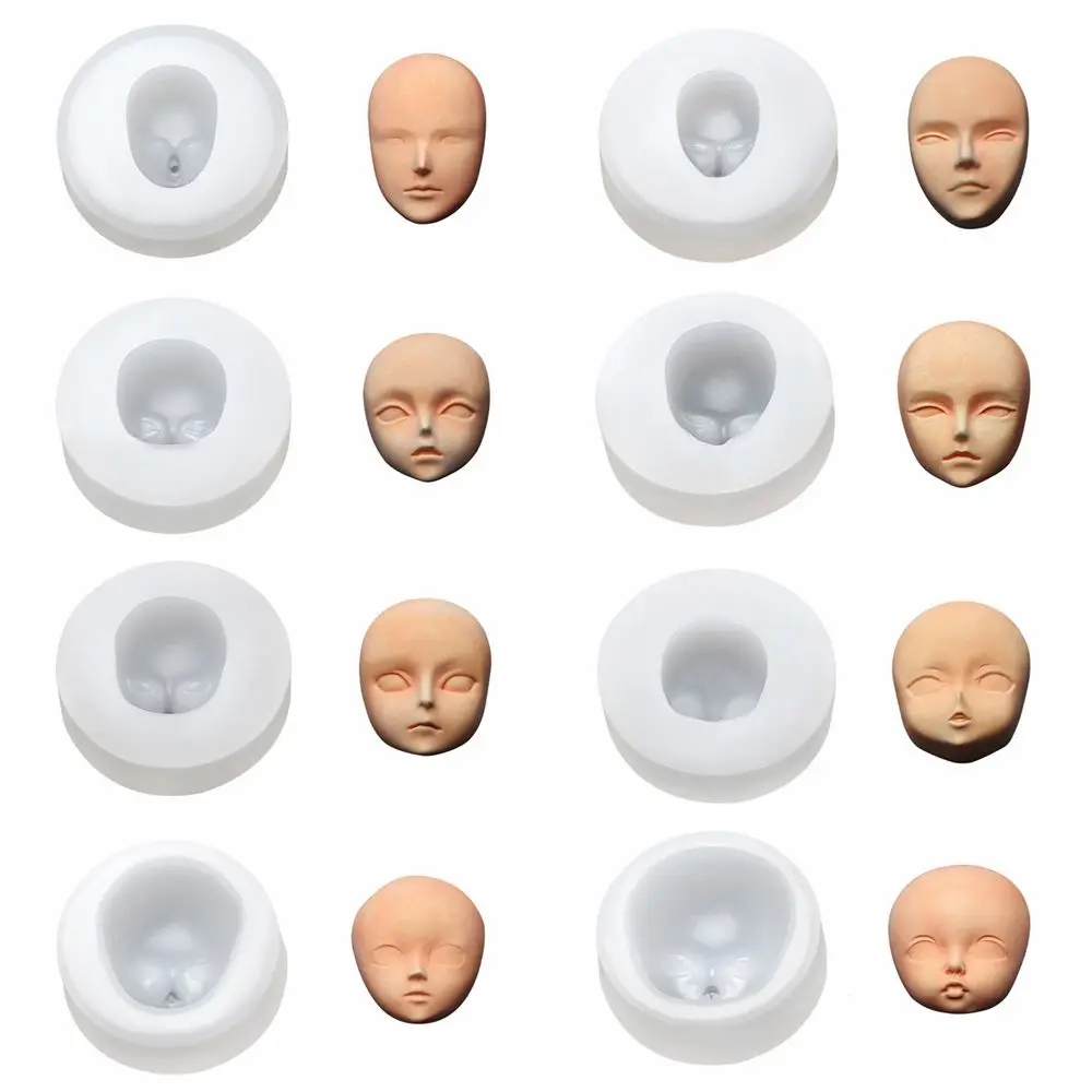 

Proportional Cake Decorating Q Version Doll Modification Accessories Baby Face Silicone Molds 3D Facial Mould Clay Head Sculpey