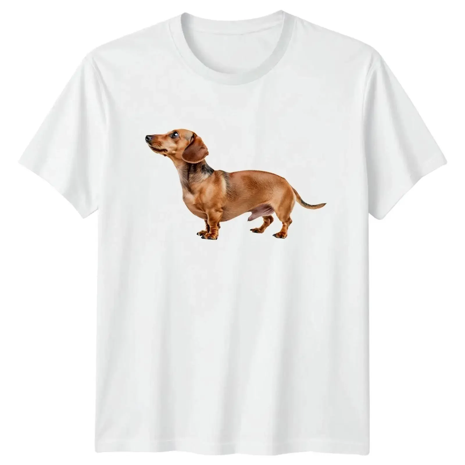 Realistisches Dackel Hund T Shirt Wurst Haustier Geburtstag Geschenk für Sie und Ihn vintage Washed Unisex Breathable Stretched