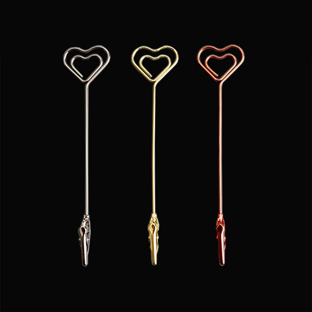 

10pcs Photo Holders Memo Holder Sturdy Double End Table Number Holders Reusable Wedding Supplies Party Decorations Paper Clips